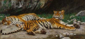 Resting Tigers by 
																	Geza Vastagh