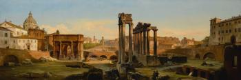 Rome, A View Of The Forum In Afternoon Light by 
																	Ipolito Caffi