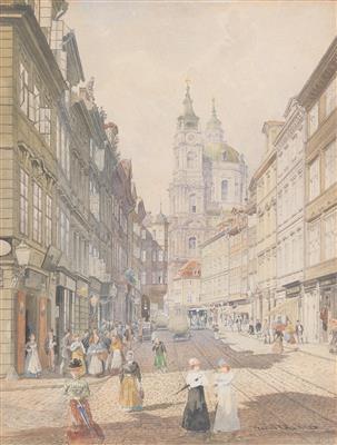 A view of St. Nicholas at the „Kleinseite“ in Prague by 
																	Robert Raschka