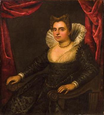 Portrait of a seated lady, three-quarter-length by 
																			 Tintoretto