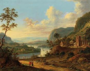 A pair of extensive river landscapes by 
																			Johann Christian Vollerdt