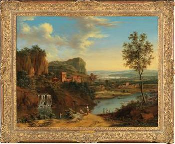 A pair of extensive river landscapes by 
																			Johann Christian Vollerdt