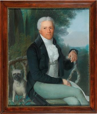 Portrait of the Prussian statesman Prince Karl August von Hardenberg in the park of his country estate at Tempelhof near Berlin (1750–1822) by 
																			Daniel Caffe