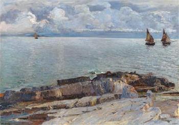 On the coast by Vinodolski, Krk in the distance by 
																			Menci Clemens Crncic