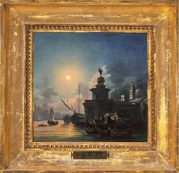 Venice, a nocturnal view of Punta della Dogana by 
																			Frederico Moja