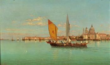 Venice – Fisherfolk before Santa Maria della Salute by 
																			Pietro Galter
