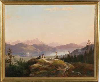 A view of Lake Wörthersee with Maria Loretto and Freyenthurn Castle by 
																			Marcus Pernhardt