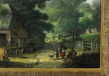 A New Forest Village Scene by 
																			Henry Shayer