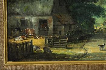 A New Forest Village Scene by 
																			Henry Shayer