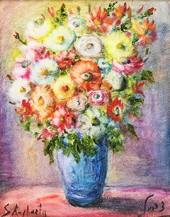 Floral still life by 
																			Zvi Raphaely