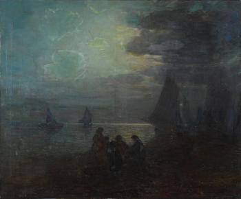 Notturno Con Pescatori by 
																	Carlo Costantino Tagliabue