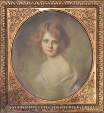 Portrait de jeune femme auxcCheveux roux by 
																	Rene Avigdor