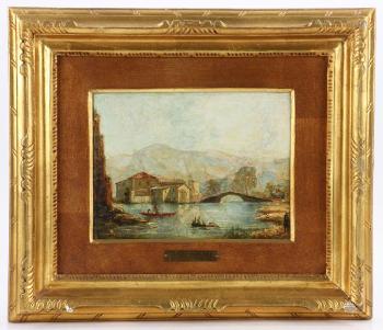 View of Buildings With Bridge and River by 
																			Teodoro Duclere