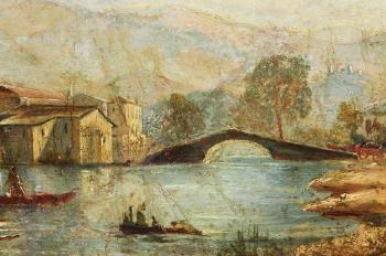 View of Buildings With Bridge and River by 
																			Teodoro Duclere