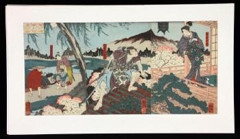 Kesa Gozen, Endô Musha Moritô and Watanabe Wataru by 
																			 Kuniyoshi