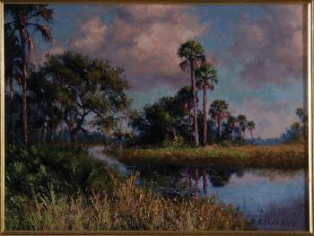 Palms In Marsh Lands, Florida by 
																	Albert Backus