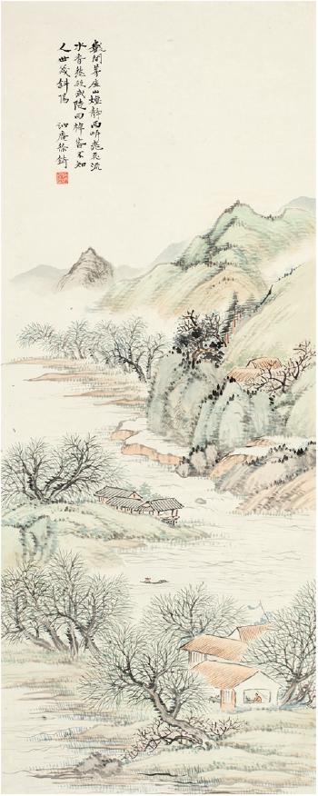 Peach Blossoms by Water by 
																	 Xu Qi