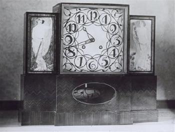A table clock by 
																			Otto Prutscher