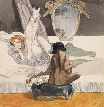 Erotic illustration by 
																			Franz von Bayros