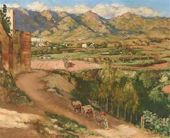 Andalusische Landschaft by 
																	Albert Janesch