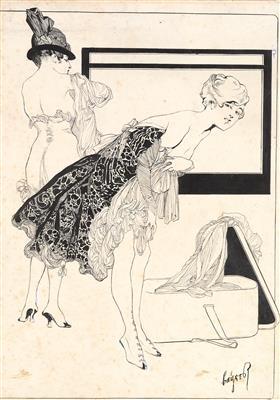 Four erotic scenes by 
																			Franz von Bayros