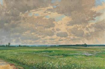Bohemian Elbe landscape by 
																			Ferdinand Engelmuller