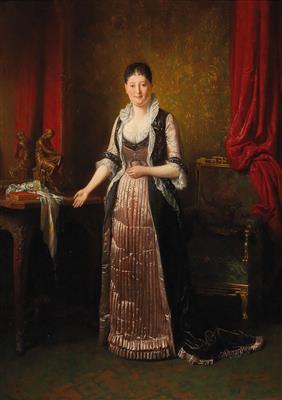 Lady in a Bourgeoise interior by 
																			Friedrich Friedlander