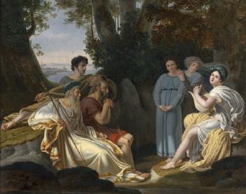 Sappho singt vor Homer by 
																	Charles Nicolas Rafael Lafond