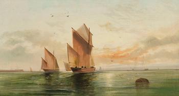 Shipping in Calm Waters by 
																	Charles John de Lacy