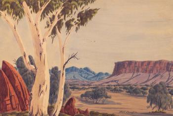 Central Australia landscape by 
																	Keith Namatjira