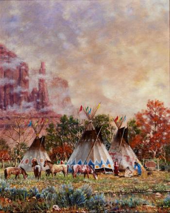 Indian camp by 
																	Jim Abeita