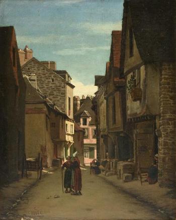A painting 'Meeting in the Street' by 
																			Charles Caryl Coleman