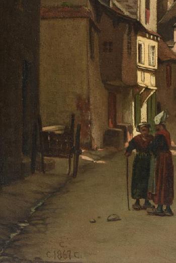 A painting 'Meeting in the Street' by 
																			Charles Caryl Coleman