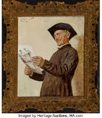 Gentleman reading by 
																			Arnaldo Tamburini