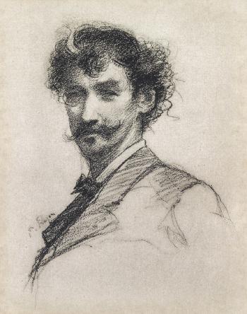 Portrait of whistler by 
																	Paul Adolphe Rajon