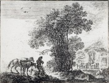Landscape with a Peasant Leaning on a Stick by 
																	Gillis Neyts
