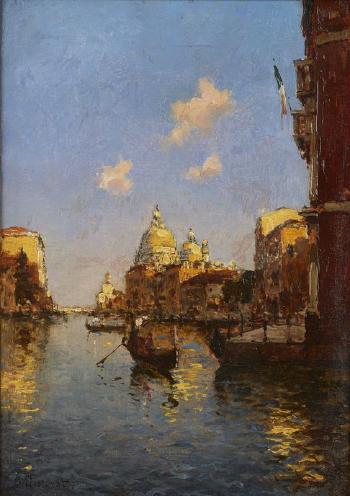 Les gondoles à Venise by 
																	Albert Ferdinand Duprat