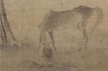 Cheval buvant de l'eau sous un arbre by 
																			 Ming Dynasty