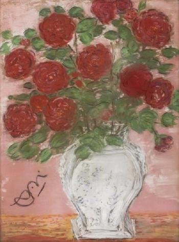 Bouquet de roses by 
																	Anna Elisabeth de Noailles