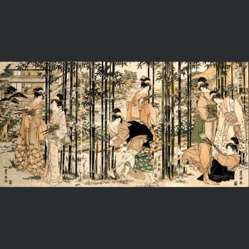Jeunes Femmes coupant des Bambous by 
																	Utagawa Toyohiro
