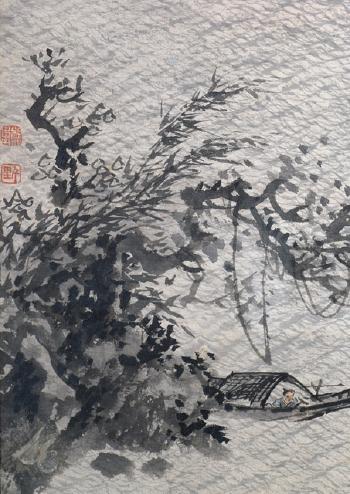 Boot am Stürmischen Taihu-see mit Dschunken by 
																			 Zheng Zhong