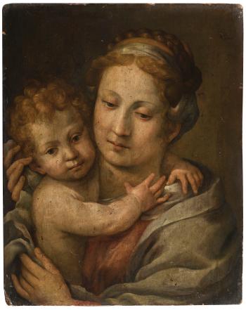 Madonna And Child by 
																	 Bolognese School