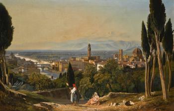 Florence, A View Of The City And The River Arno From San Miniato by 
																	William James Muller