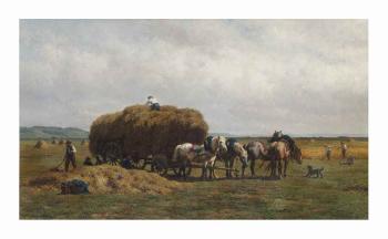 Loading The Hay Wagon by 
																	Willem Carel Nakken