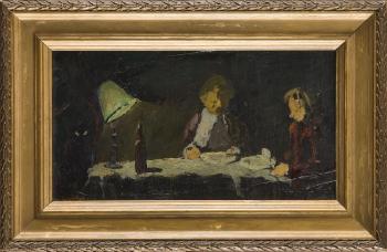 Two people at dinner by 
																			Zbigniew Jaskierski