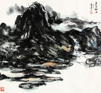 Le Xia Shan wish rain map by 
																	 Wang Kang