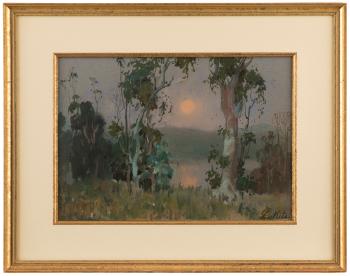 Sunset in a lakeside landscape by 
																			Theodore Nikolai Lukits