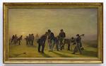 A summer evening on the Musselburgh Links: Golfers by 
																			Charles Lees