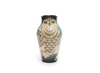 Vase with snowy owls by 
																	Sally Tuffin