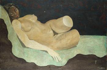 Reclining female nude by 
																	John Banting